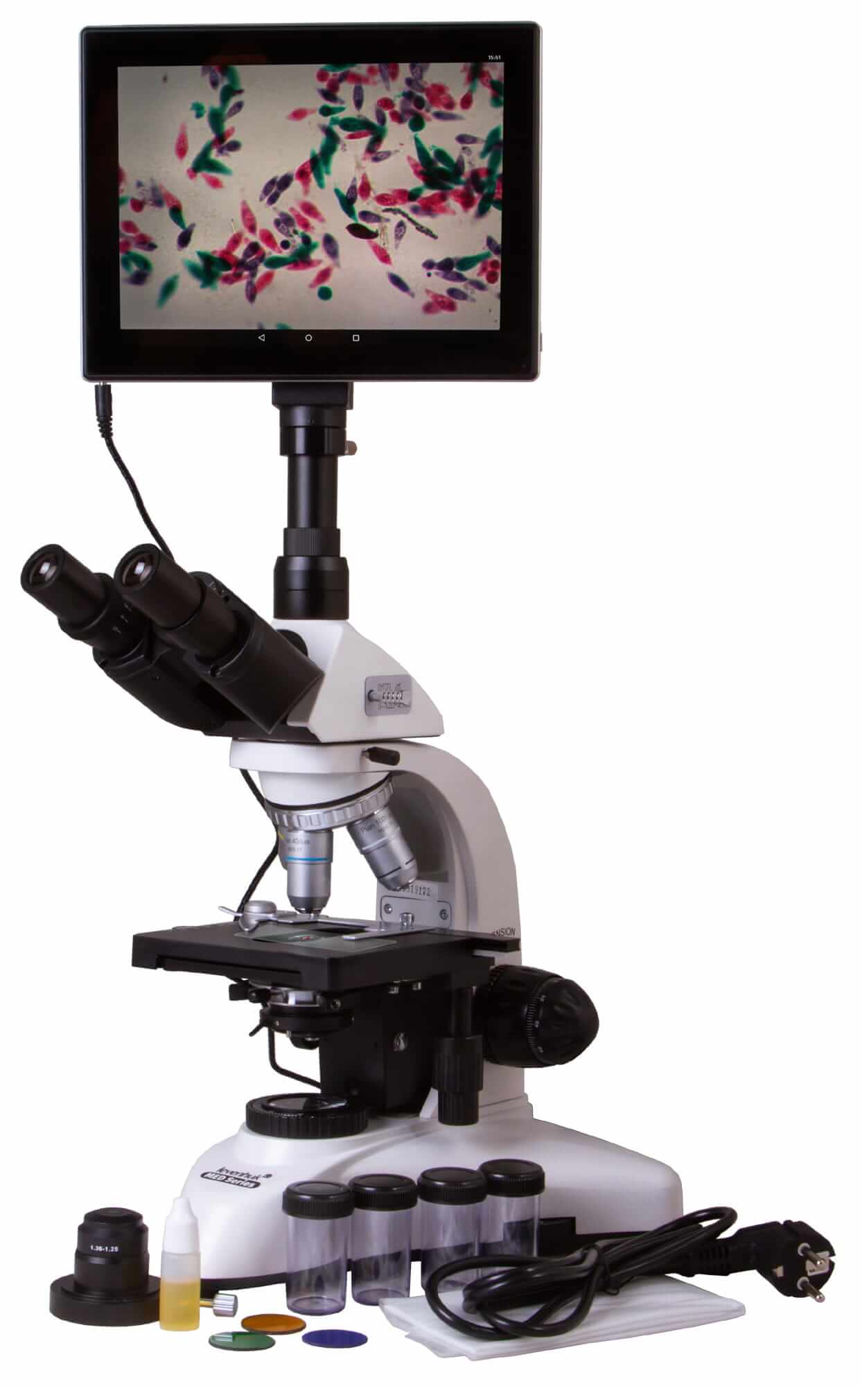 Микроскоп цифровой MED D25T LCD, тринокулярный (Levenhuk).